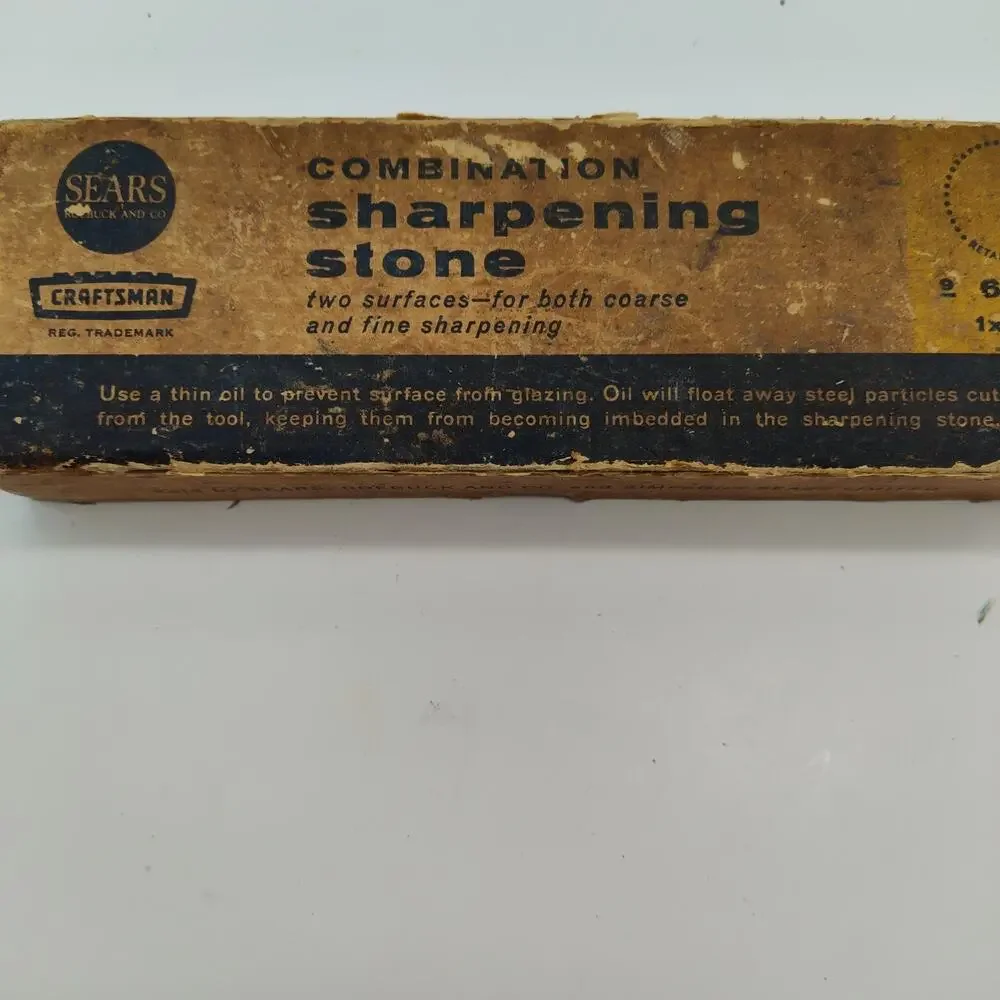 Vintage 1970s Sears Craftsman Combination Sharpening Stone No. 9 (64402) W/Box